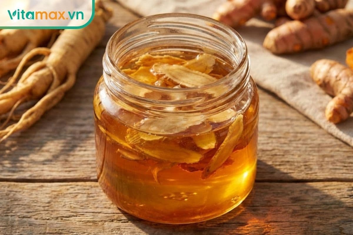 Cách làm sâm ngâm mật ong nghệ đơn giản, dễ làm & bảo quản lâu 