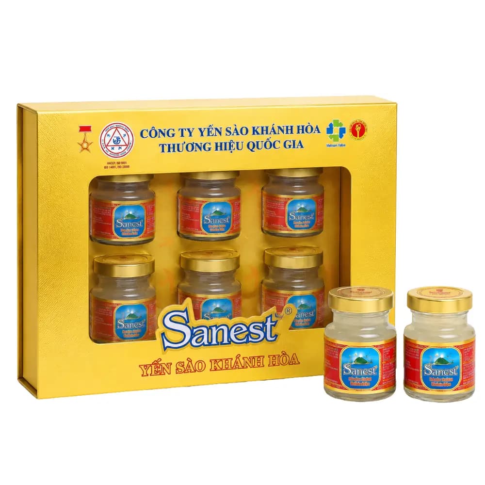 Yến Sào Sanest Khánh Hòa Hộp 6 Lọ - có đường