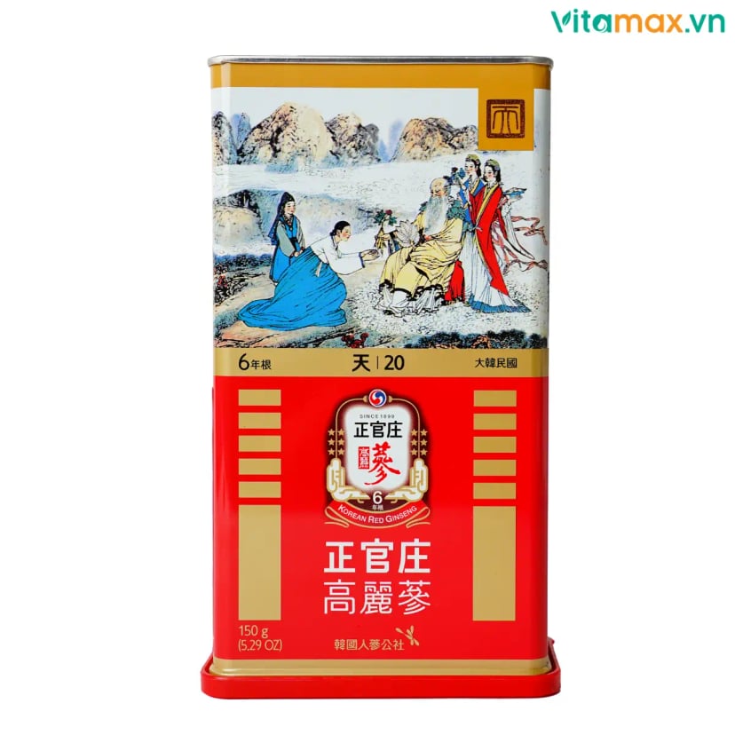 Hình Hồng Sâm Củ Khô 6 Năm Tuổi KGC (Thiên Sâm, 7 Củ ~ 150g/Hộp) 1