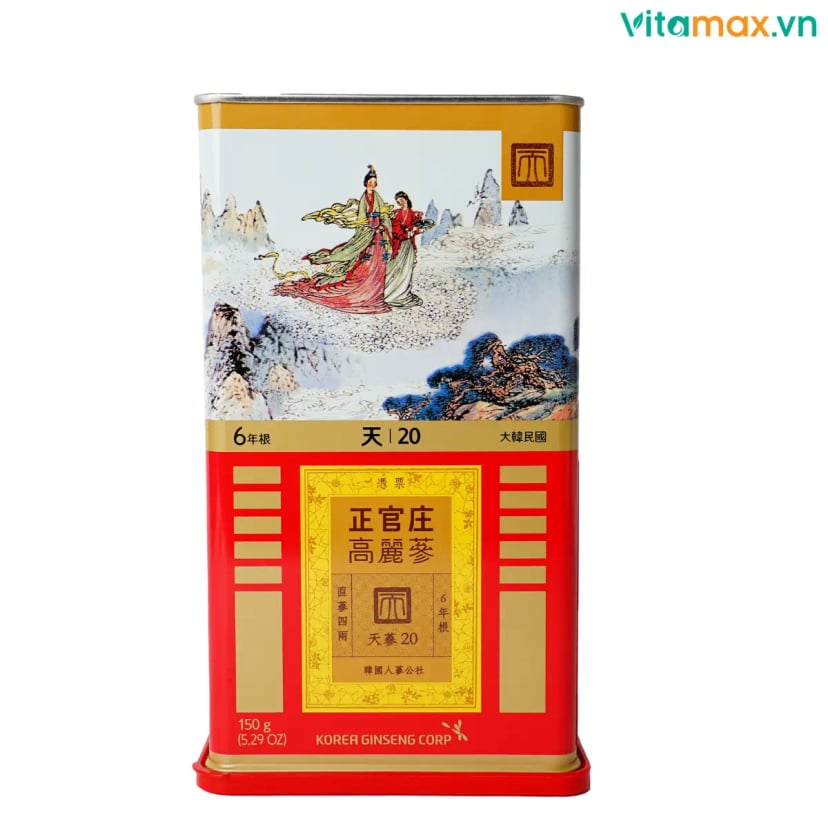 Hình Hồng Sâm Củ Khô 6 Năm Tuổi KGC (Thiên Sâm, 7 Củ ~ 150g/Hộp) 4