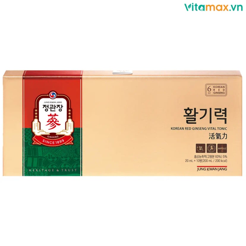 Hình Nước Hồng Sâm Dạng Ống KGC Vital Tonic Hộp 10 Ống 4