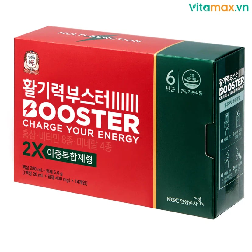 Hình Nước Hồng Sâm Dạng Chai KGC Vital Tonic Booster Hộp 14 Chai 1