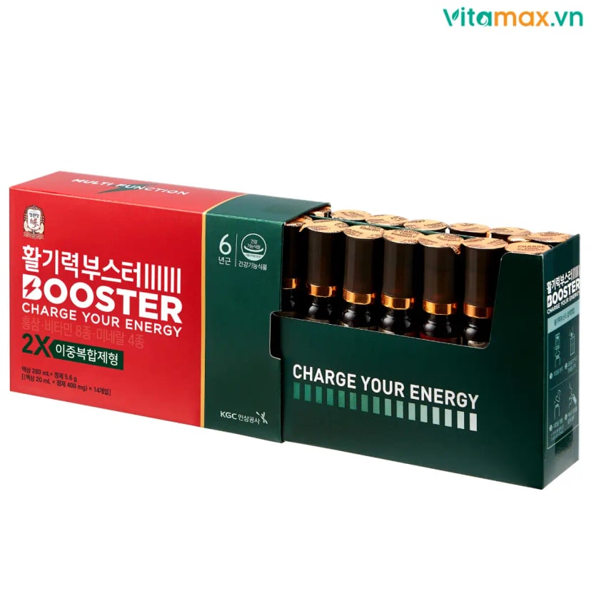 Hình Nước Hồng Sâm Dạng Chai KGC Vital Tonic Booster Hộp 14 Chai 2
