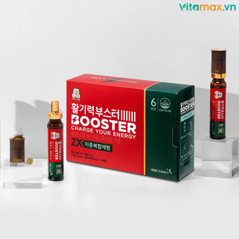Hình Nước Hồng Sâm Dạng Chai KGC Vital Tonic Booster Hộp 14 Chai 3
