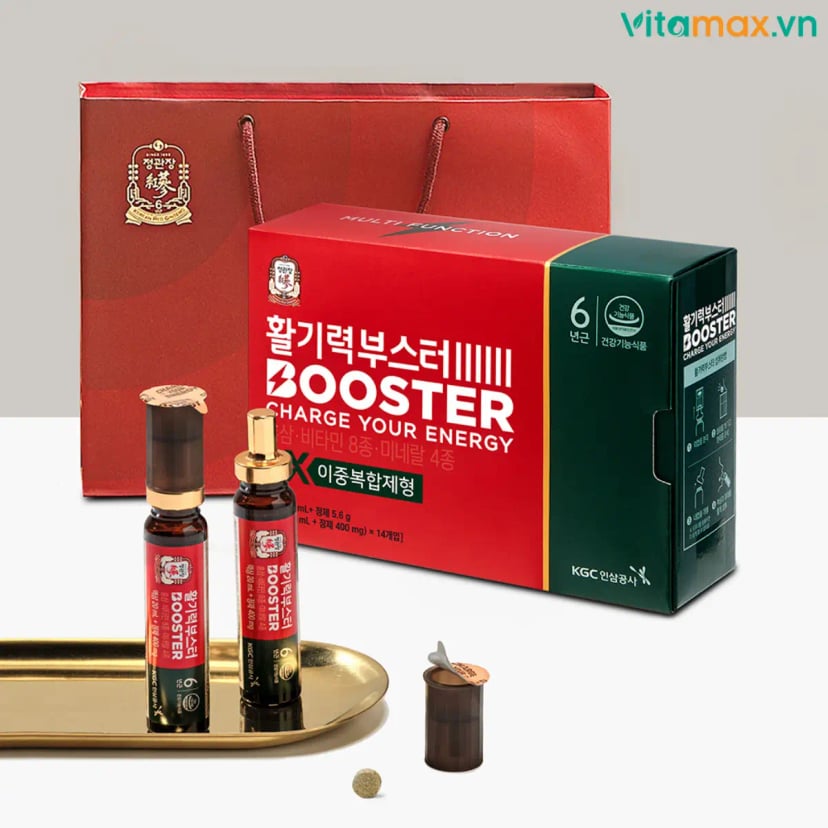 Hình Nước Hồng Sâm Dạng Chai KGC Vital Tonic Booster Hộp 14 Chai 4