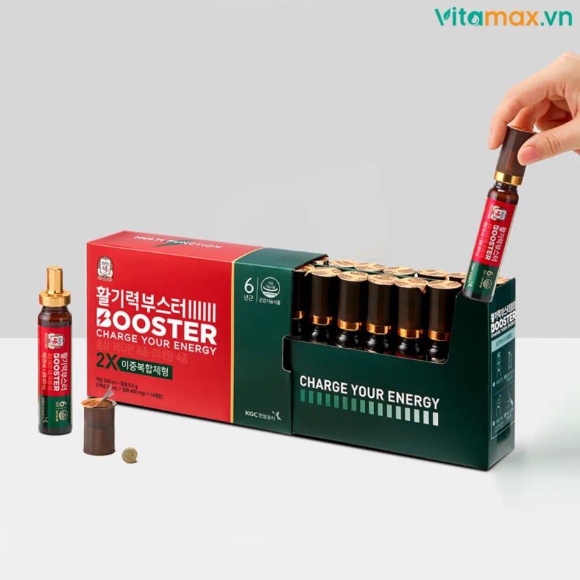 Hình Nước Hồng Sâm Dạng Chai KGC Vital Tonic Booster Hộp 14 Chai 5