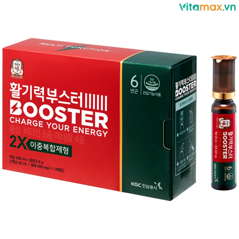 Hình Nước Hồng Sâm Dạng Chai KGC Vital Tonic Booster Hộp 14 Chai 6