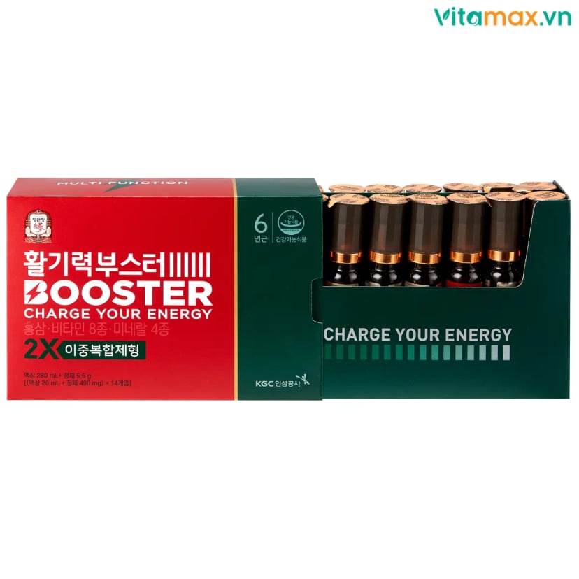 Hình Nước Hồng Sâm Dạng Chai KGC Vital Tonic Booster Hộp 14 Chai 7