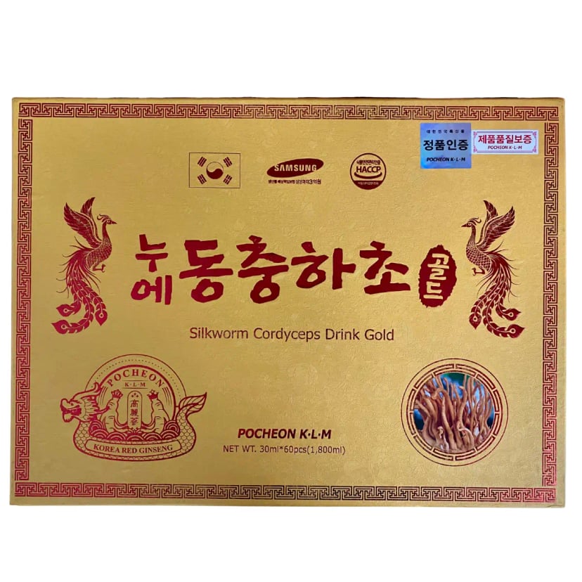 Hình Nước đông trùng hạ thảo hộp gỗ Pocheon 60 gói 4