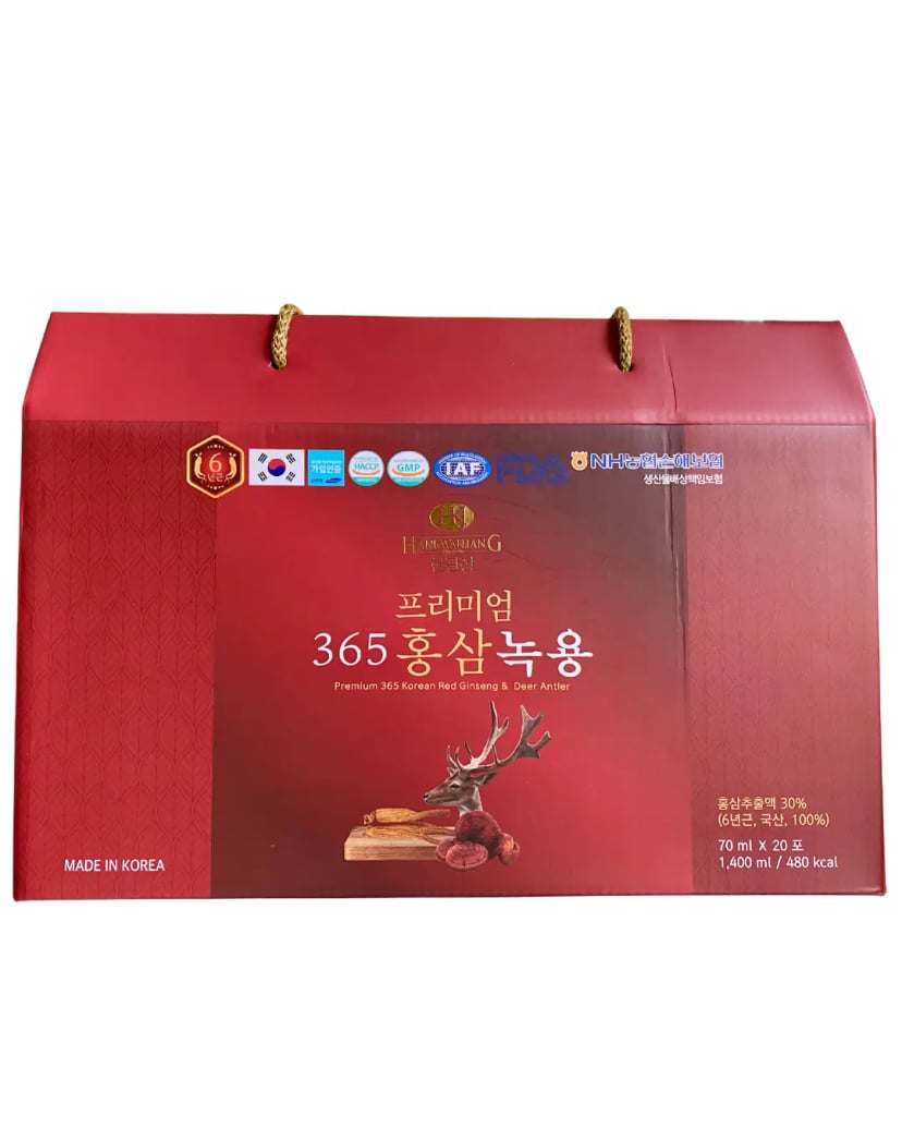 Hình Nước Hồng Sâm Nhung Hươu Linh Chi 365 Hankwanjang 20 gói 1