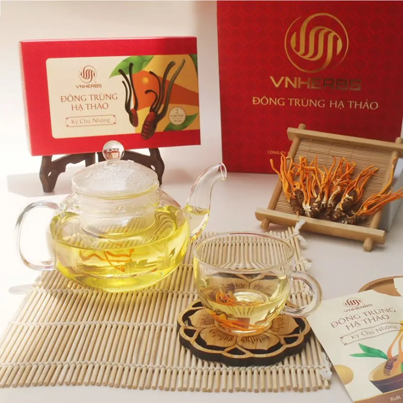 Hình Con Đông Trùng Hạ Thảo Ký Chủ Nhộng Vnherbs hộp giấy 60 con 3