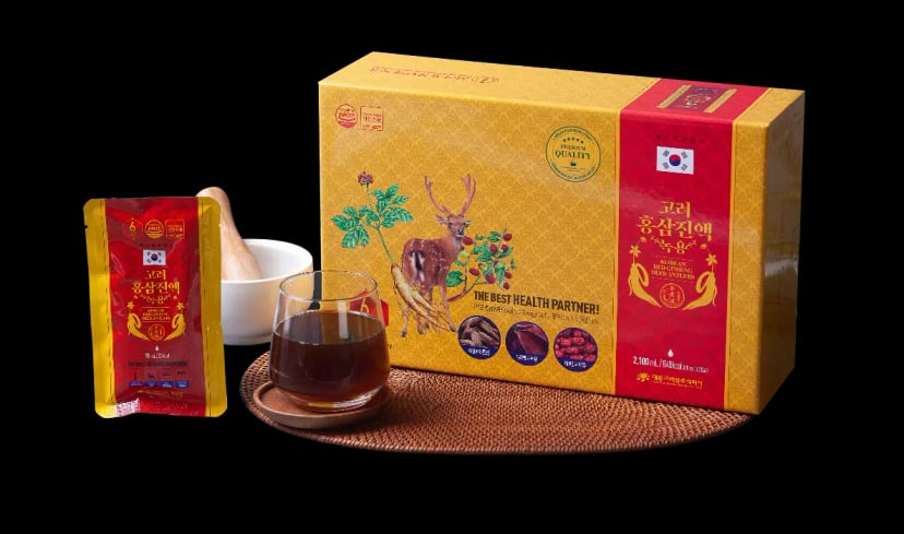 Hình Nước Sâm Nhung Hươu Táo Đỏ Hàn Quốc Daedong 30 gói 1