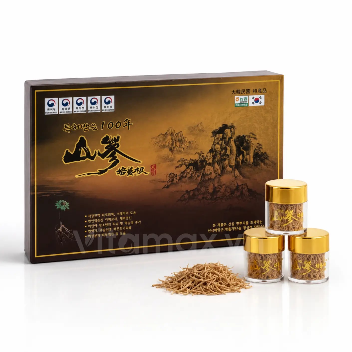 Hình Sâm Núi Jinsansam cao cấp hộp 15 rễ sâm 1