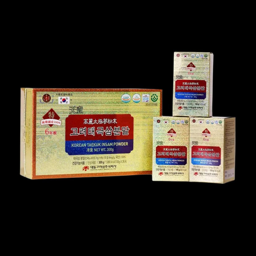 Hình Bột thái cực sâm Daedong lớp thiên sâm hộp 3 lọ 1