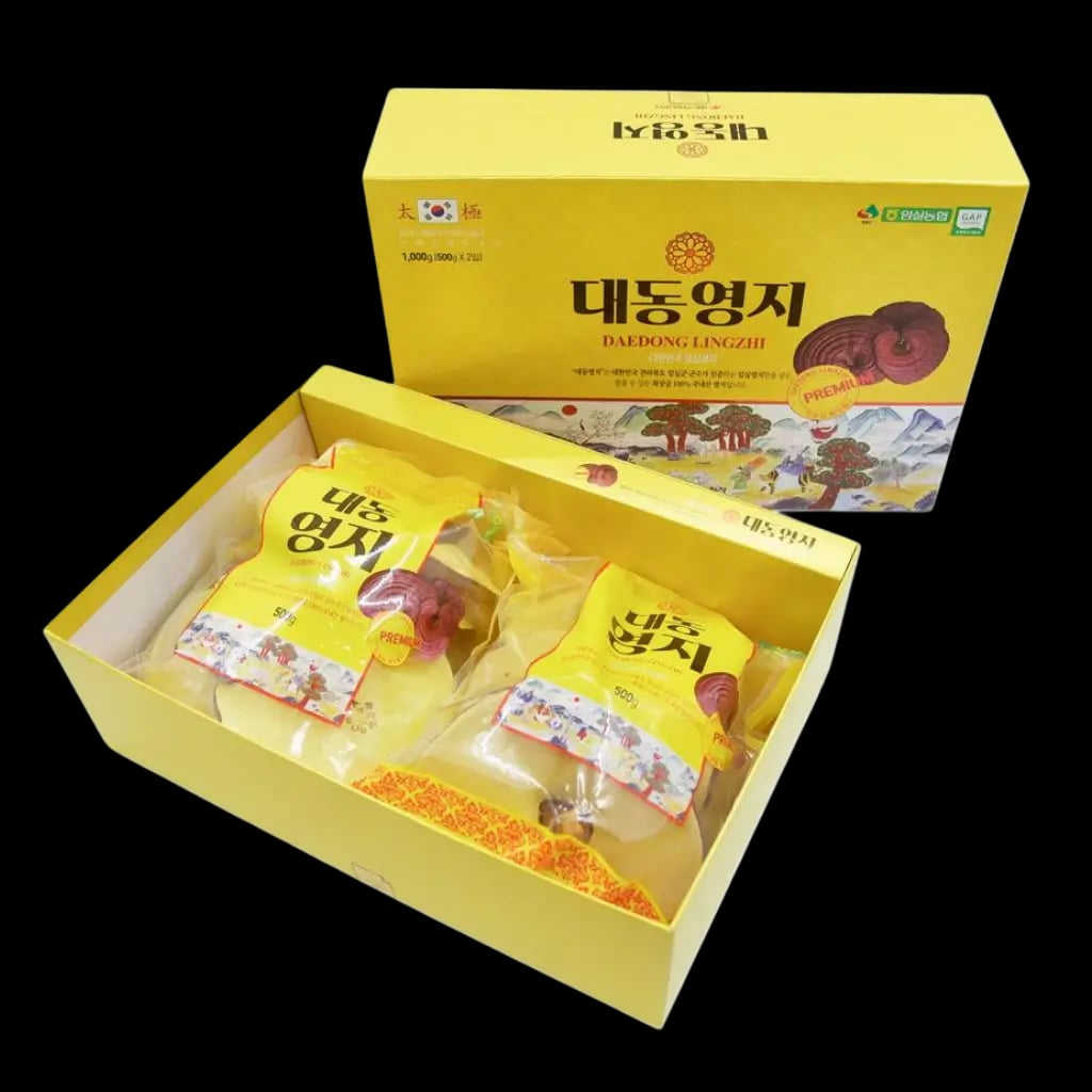 Hình Nấm linh chi Hàn Quốc Daedong hộp 1kg 1