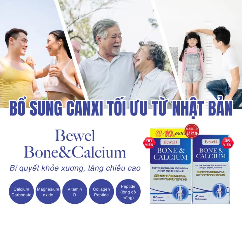 Hình Viên uống canxi BEWEL BONE & CALCIUM Cho Xương Khớp và Chiều Cao 3