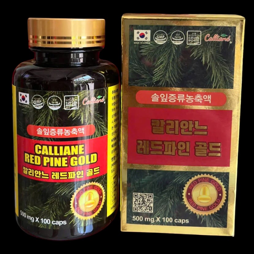 Hình Viên tinh dầu thông đỏ Hàn Quốc Calliane Red Pine Gold (100 viên x 500mg) 1