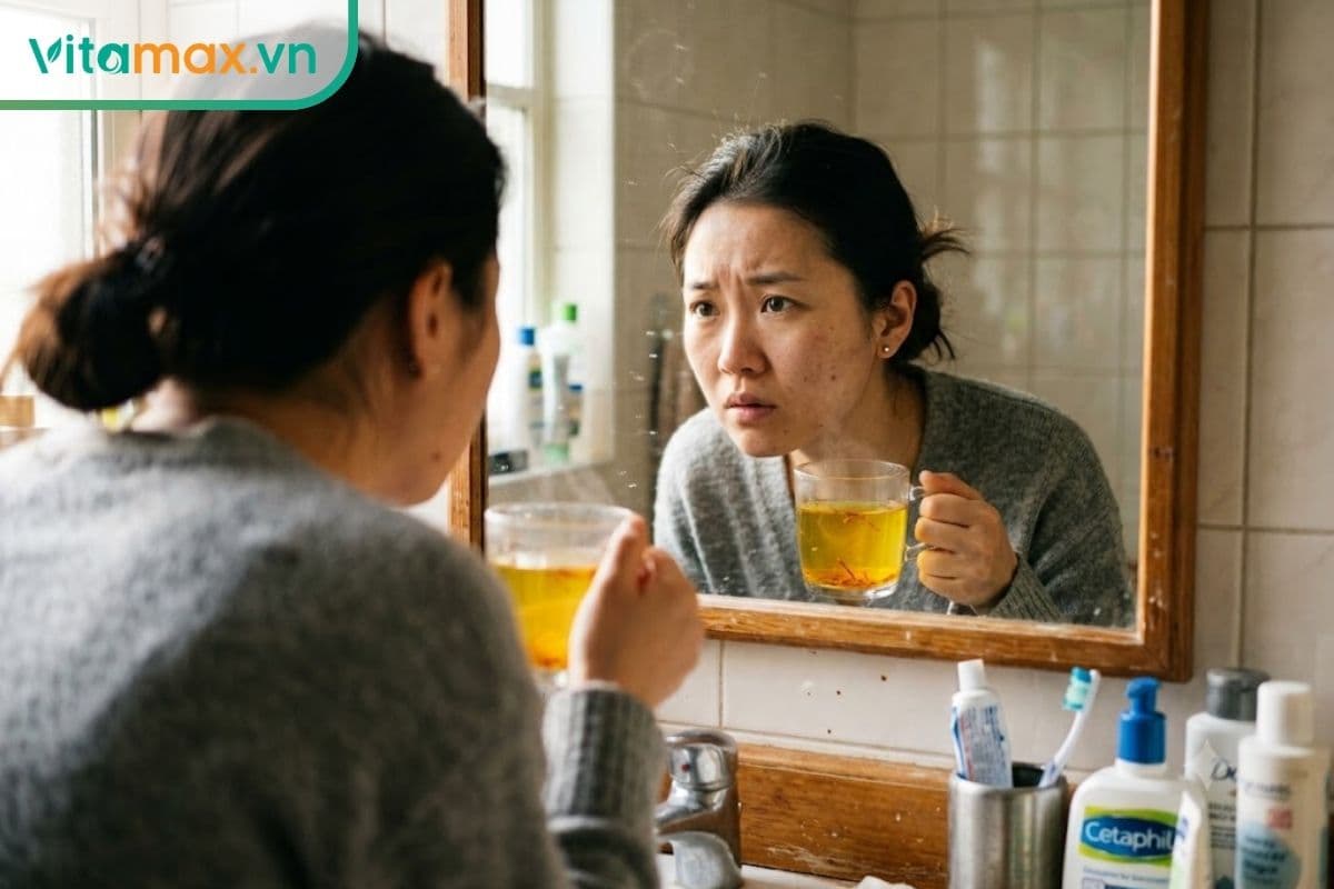Uống saffron bị nổi mụn không? Nguyên nhân & cách xử lý