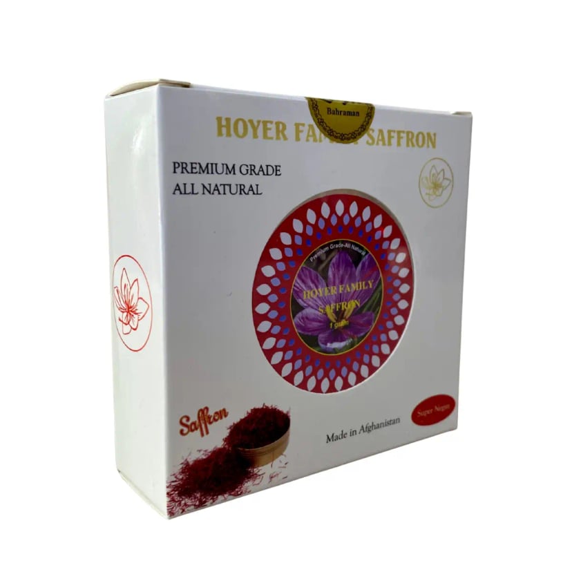 Hình Nhụy hoa nghệ tây Afghanistan Hoyer Family Saffron hộp tròn 1gram 3