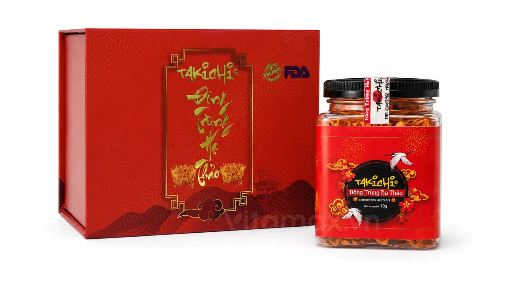 Hình Đông trùng hạ thảo sấy thăng hoa hộp quà tặng Takichi 10g 5