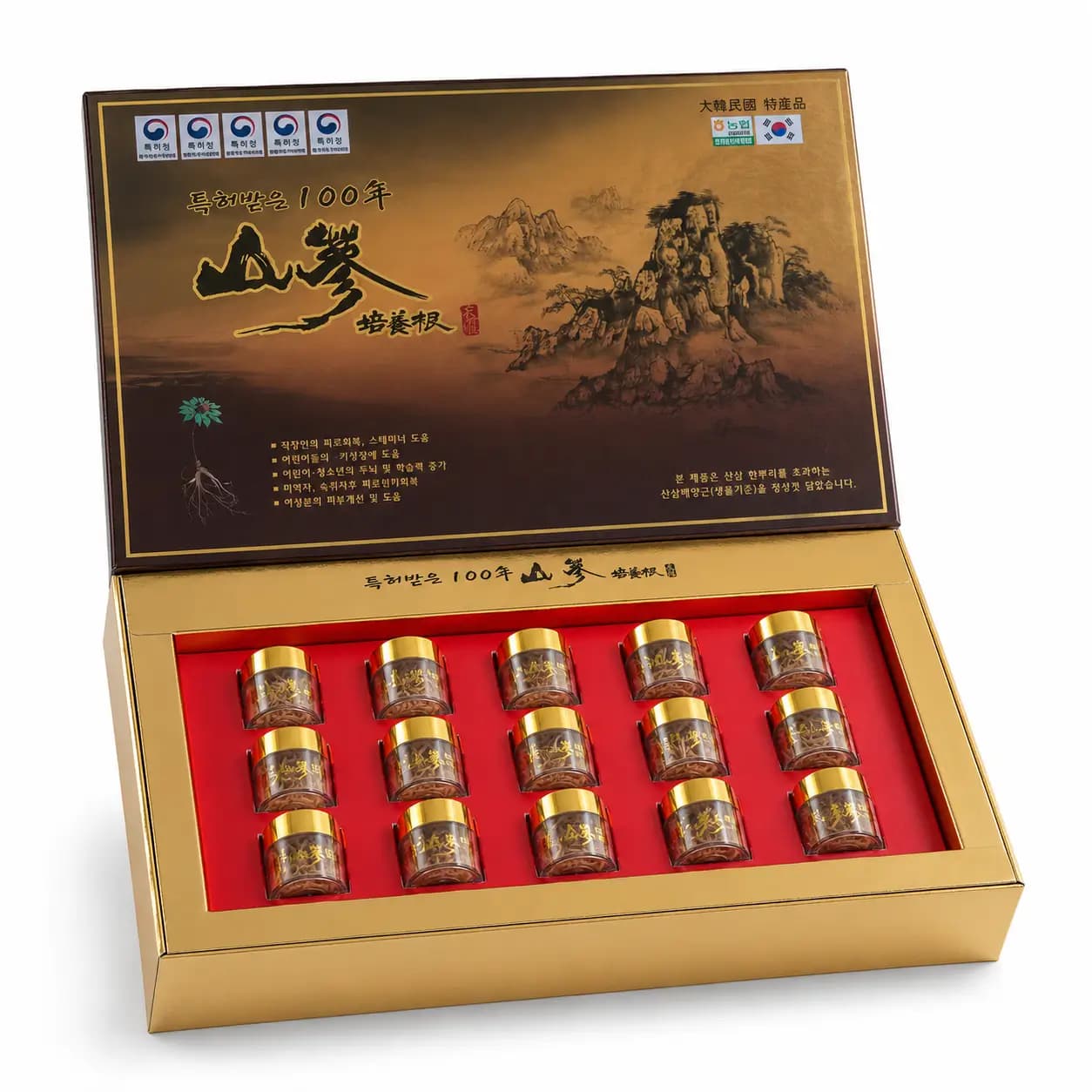 Sâm Núi Jinsansam cao cấp hộp 15 rễ sâm
