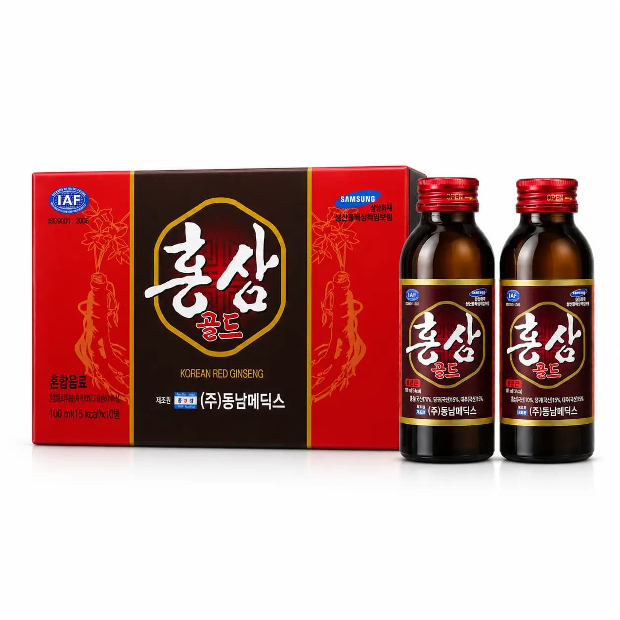 Nước sâm chai Hàn Quốc Dongnam (10 chai x 100ml)