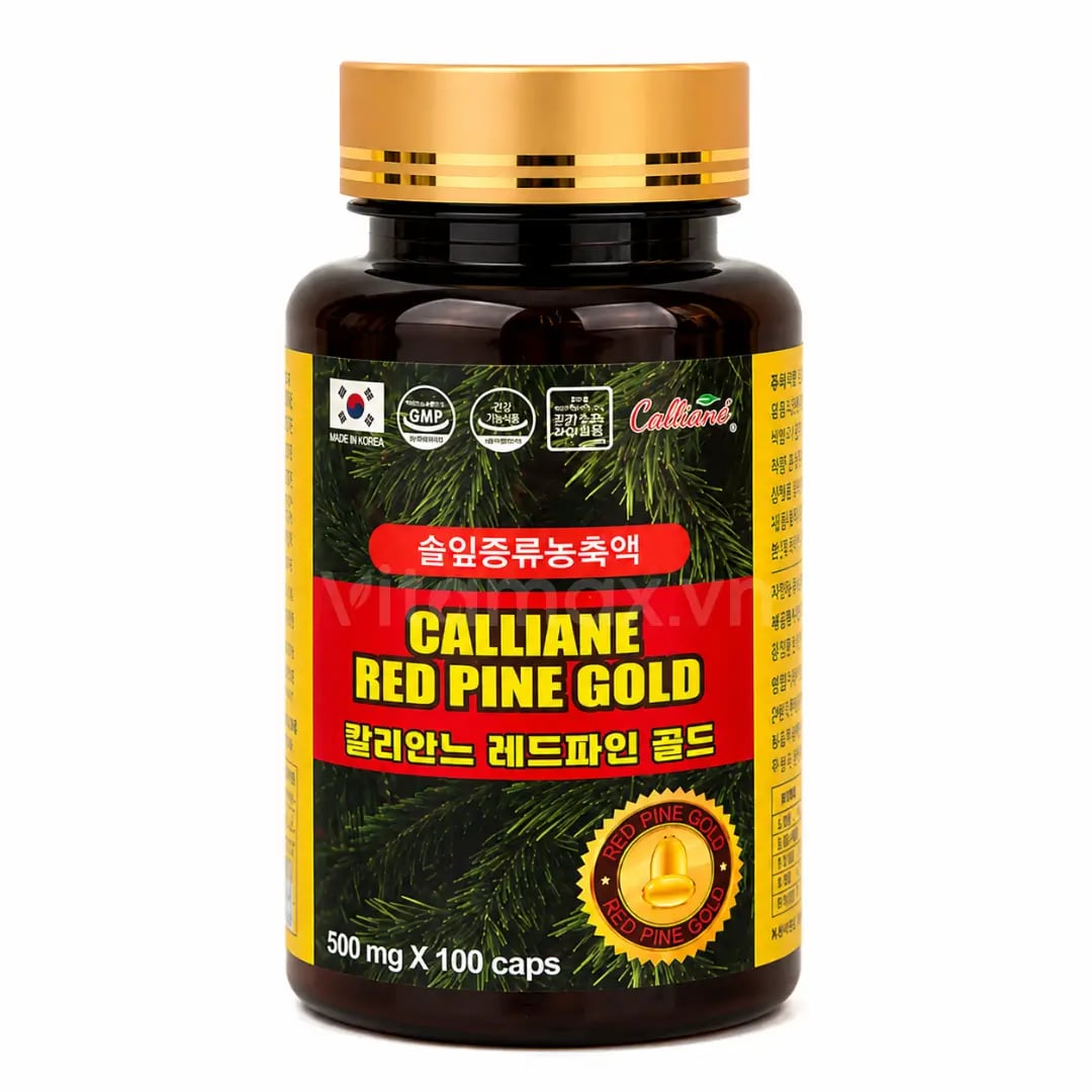 Hình Viên tinh dầu thông đỏ Hàn Quốc Calliane Red Pine Gold (100 viên x 500mg) 3