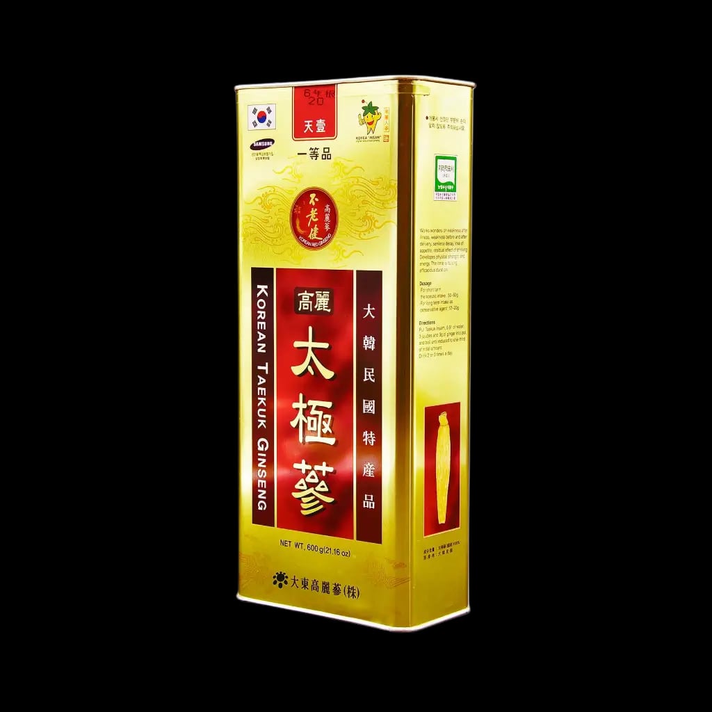 Hình Thái cực sâm củ khô Daedong lớp thiên sâm hộp thiếc 4