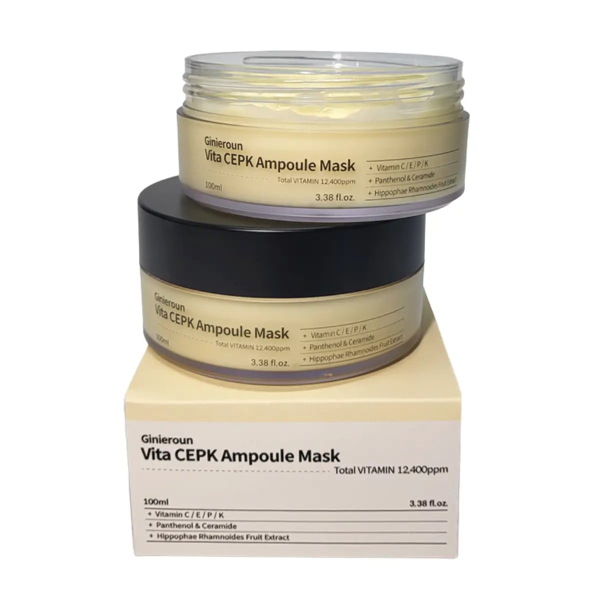 Hình Mặt Nạ Ngủ Ginieroun Ampoule Vitamin C•E•P•K (Dưỡng trắng) - 100ml 5