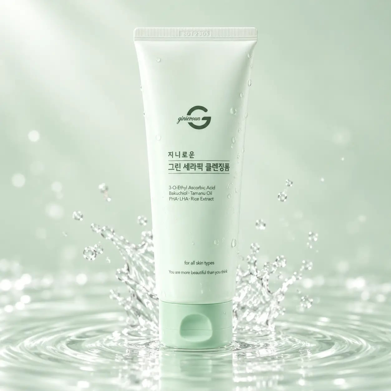 Hình Sữa Rửa Mặt Tạo Bọt Dịu Nhẹ Ginieroun Green Seraphic 3